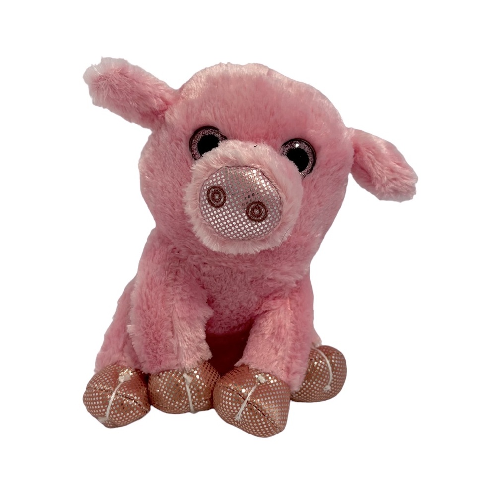 Pink Pig Plush Stuffed Animal Toy 6.5" Sitting Piglet MVP Group International